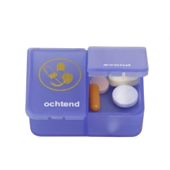 Able2 Pillendoos 1 Dag - 2 Vaks Transparant Blauw