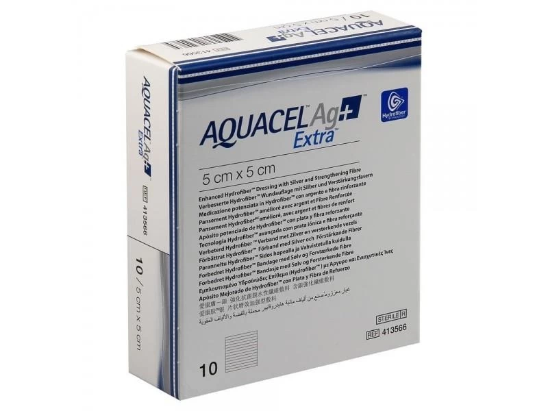 Aquacel AG+ Extra Hydrofiber Wondverband Steriel 5x5cm 1 Aquacel AG+ Extra Hydrofiber Wondverband Steriel 5x5cm