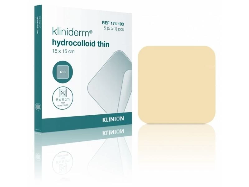 Kliniderm Hydro Thin Hydrocollo¯d Wondverband 15x15cm 1 Kliniderm Hydro Thin Hydrocollo¯d Wondverband 15x15cm