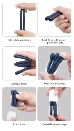 TravelStraw Opvouwbaar Siliconen Rietje -Medische Benodigdheden travelstraw opvouwbaar siliconen rietje 3